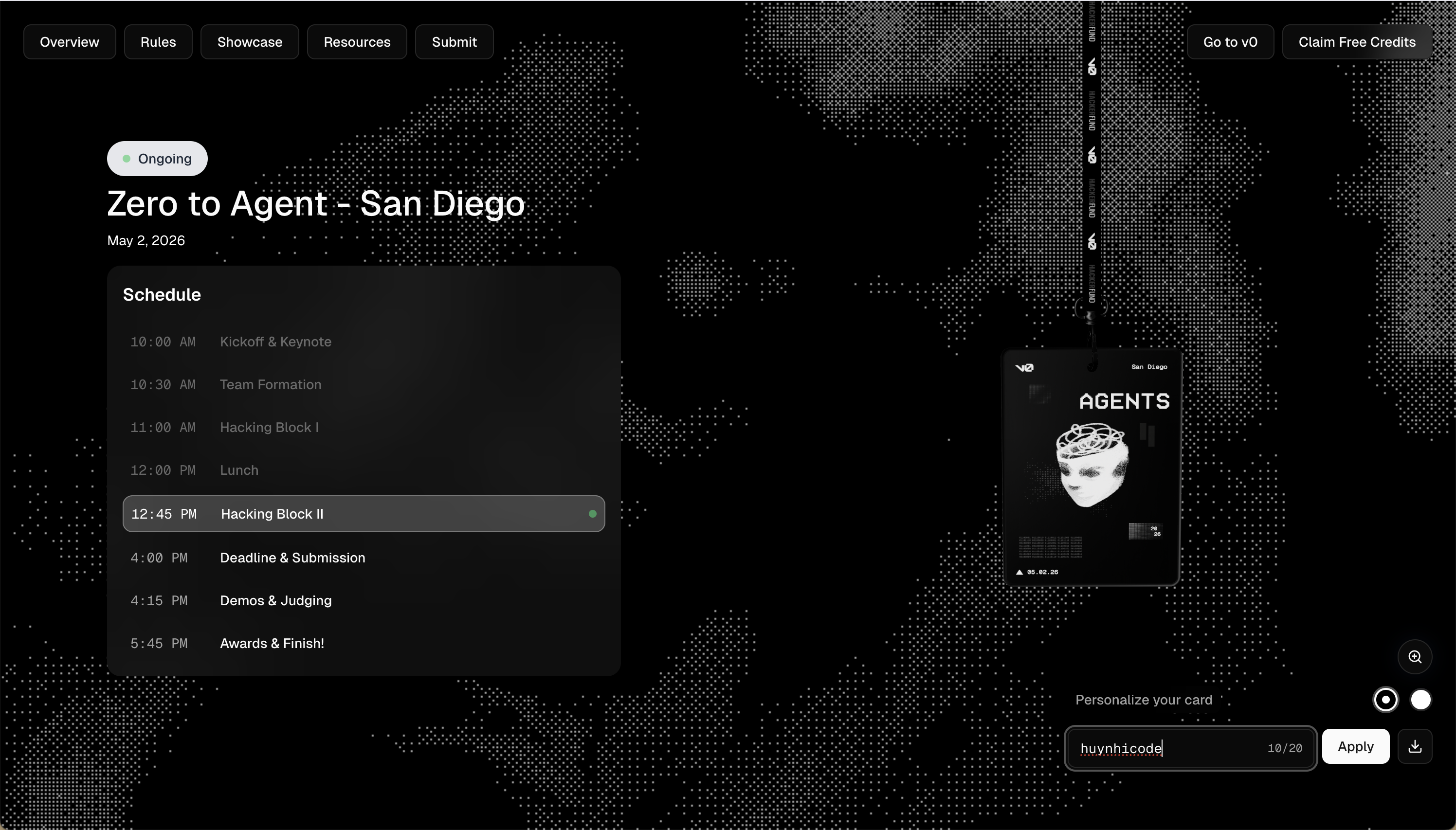 Zero to Agent homepage screenshot