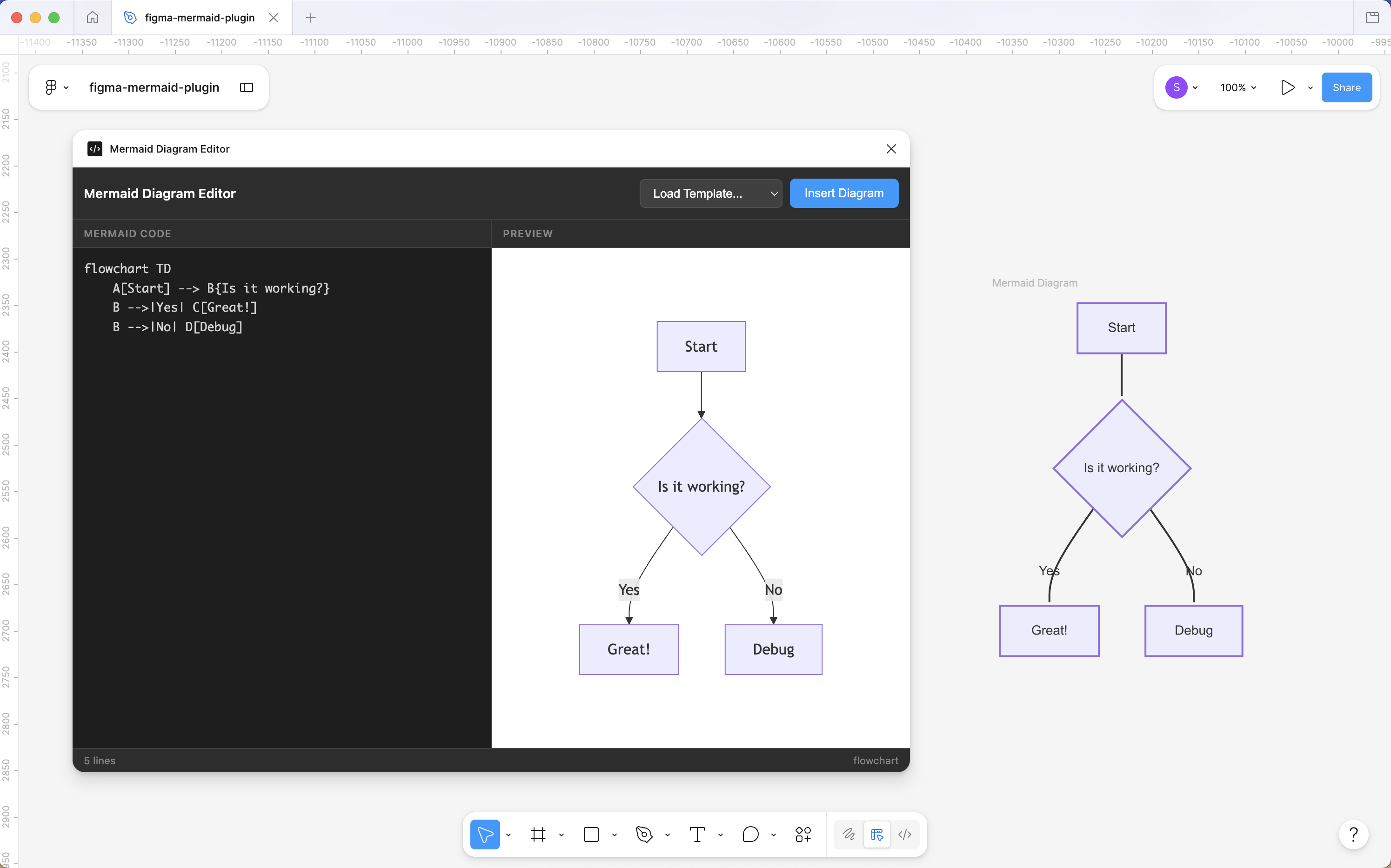 Mermaid Diagram Editor screenshot